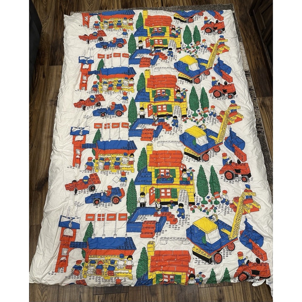 Vintage LEGO 60x85 Twin Comforter Blanket 80's/90's Made In Denmark Rare - Clean